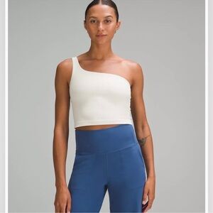 lululemon Ribbed Nulu Asymmetrical Yoga Tank Top in Bone. Size 6